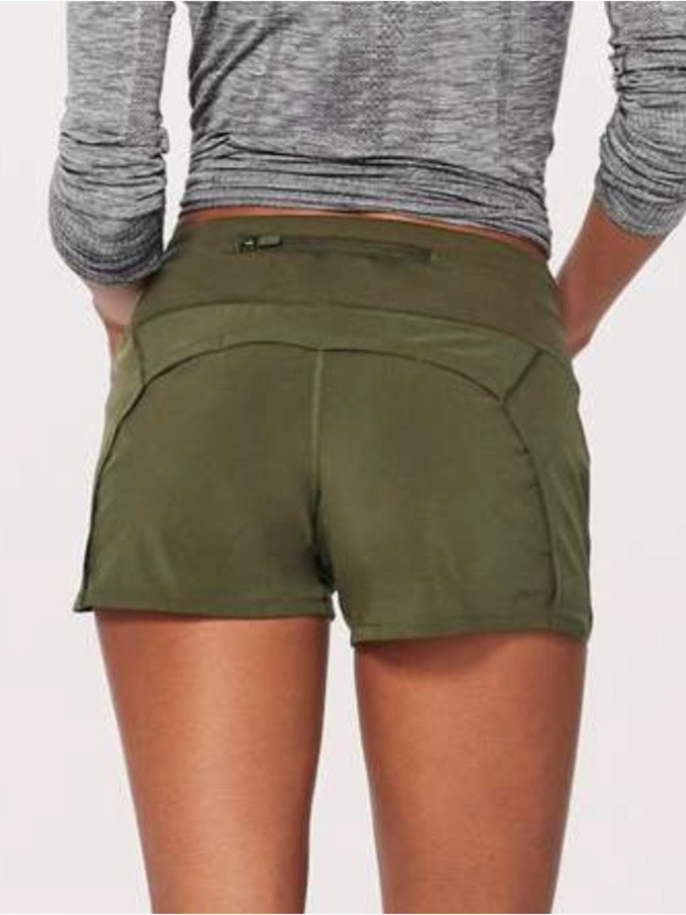 Lululemon Run Times Short II in Dark Olive green LR 4” women’s 8 EUC running